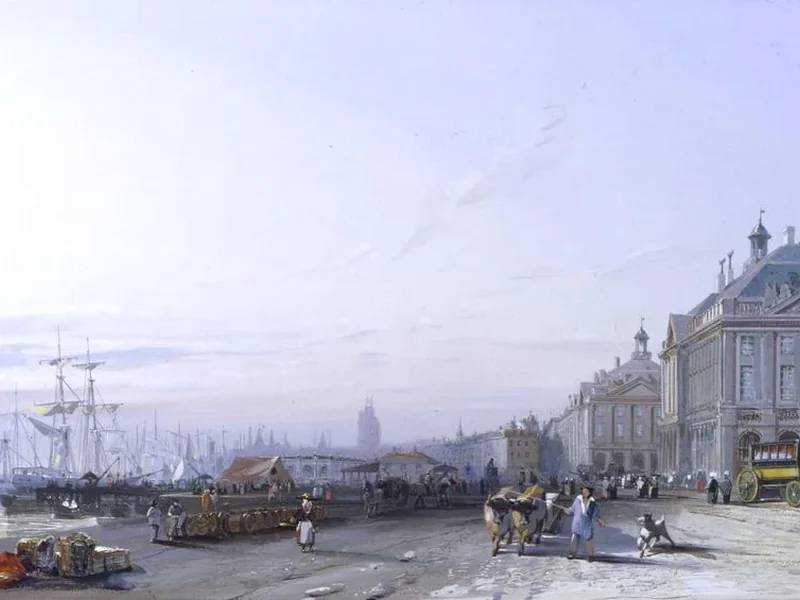 1808-Jean - Jacques Alban de Lesgallery - Il porto di Bordeaux intorno al 1830